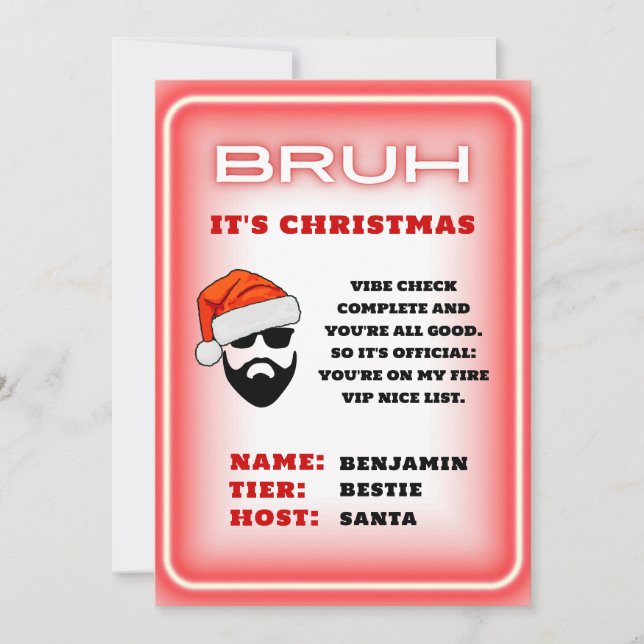 Santa Brev att Tonåring | God Jul Inbjudningar (Framsida)