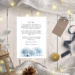 Santa Brev för Baby blue vinterbyn Rustic Julkort
