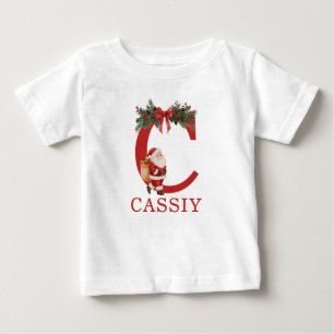Santa Broderade och Namn Familj Matchande T Shirt