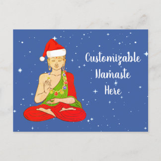 Santa Buddha Namaste Anpassningsbar Helg Vykort