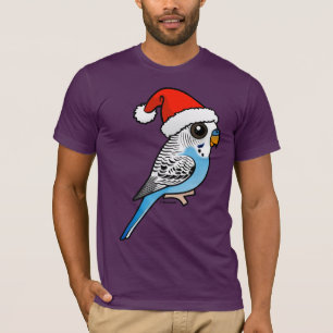 Santa Budgie Blue T Shirt