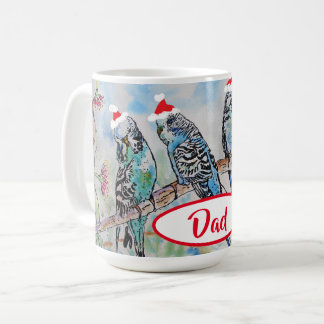 Santa Budgie Christmas Budgies Budgerigar Bird Dad Kaffemugg