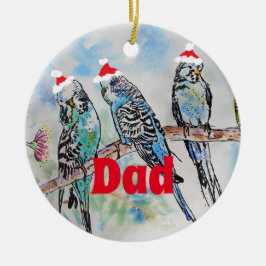 Santa Budgie Parrot Budgies pappa Far Ornament