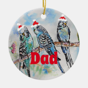 Santa Budgie Parrot Budgies pappa Far Ornament
