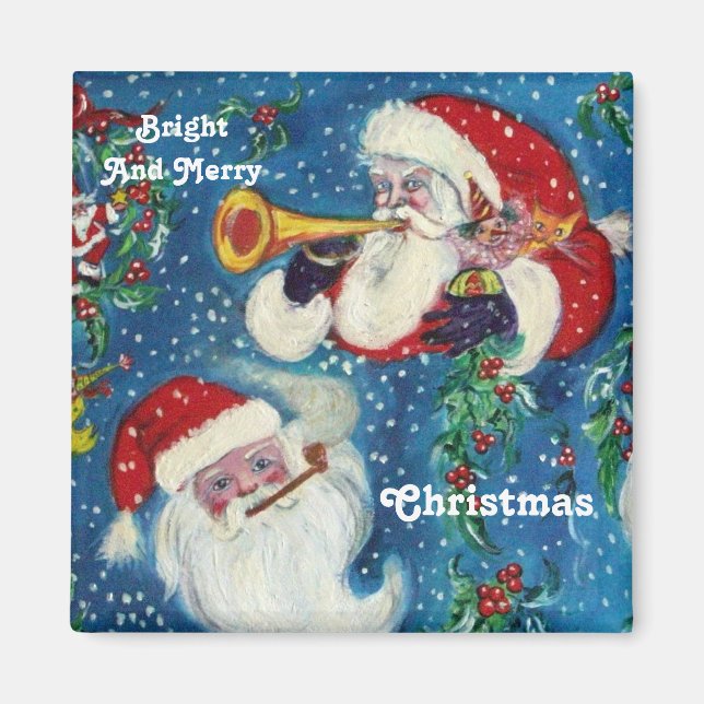 SANTA BUGLER-julafton Magnet (Framsidan)