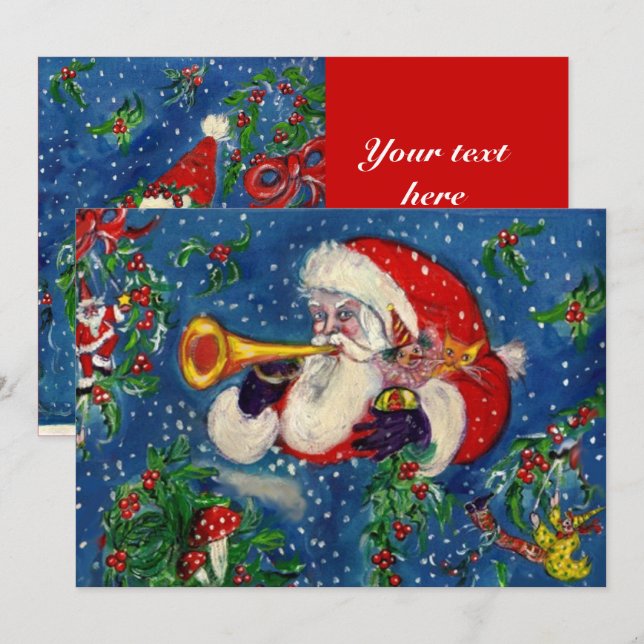 SANTA BUGLER MUSICAL CHRISTMAS KVÄLL JULFEST INBJUDNINGAR (Fram/baksida)