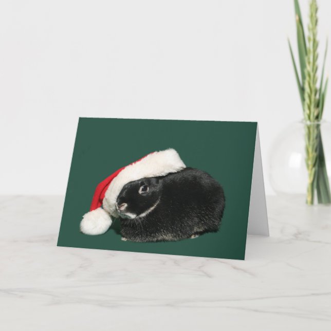 Santa bunny helgkort (Framsida)