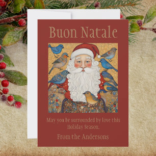 Santa Buon Natale jul Hälsning Tack Kort