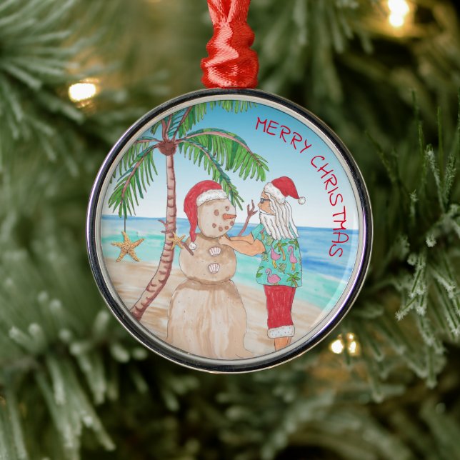 Santa byggnader Sandy Snögubbe Snowbird jul Julgransprydnad Metall (Träd)