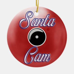 Santa Cam jul Ornament/Santa Camera Red Julgransprydnad Keramik