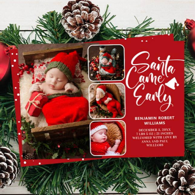 Santa Came Tidigt Birth Photo Collage Meddelande (Skapare uppladdad)