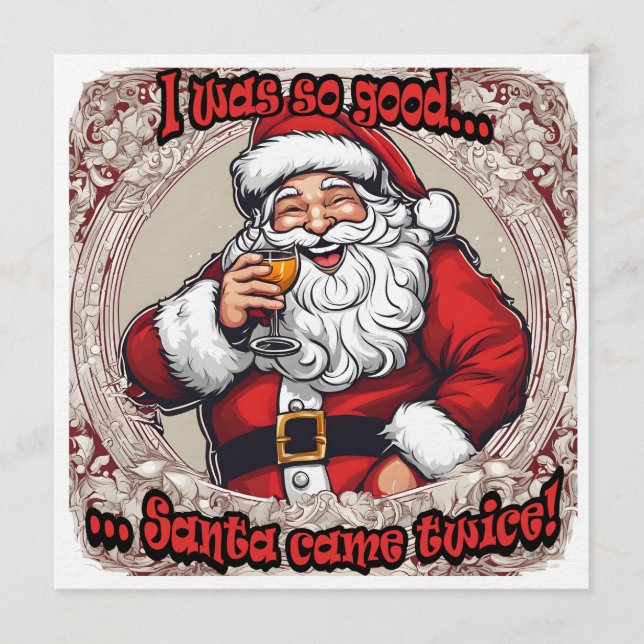 Santa Came Twice! Inbjudningar (Framsida)