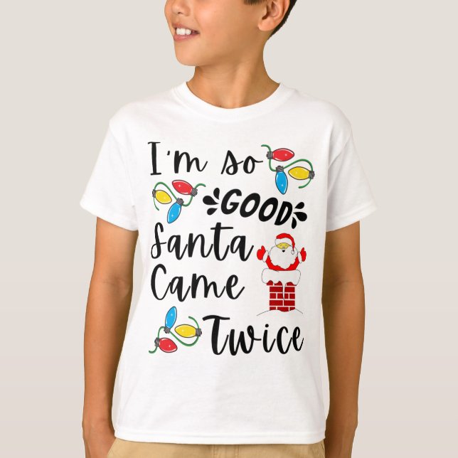 Santa Came Twice Vuxen Pun Familjjuljul Party T Shirt (Framsida)