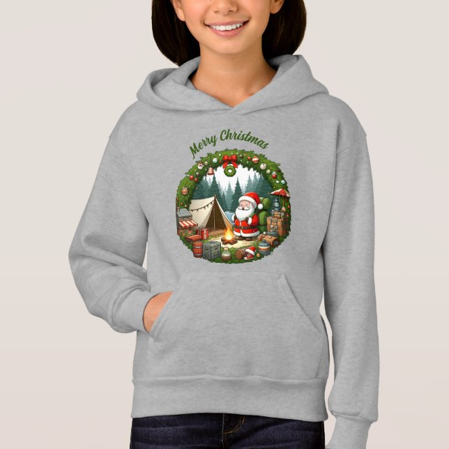Santa Camping god jul T Shirt (Framsida)