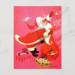 Santa Candles Helg Vykort