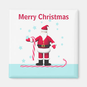 Santa Candy cane och Stars-jul Magnet