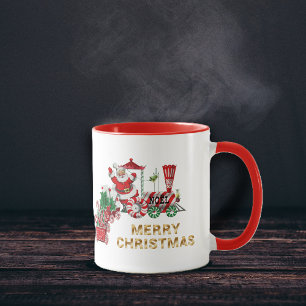 Santa Candy Red Tåg med Brev Mugg