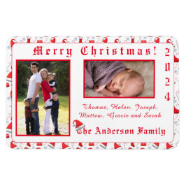 Santa Cap Patterned-jul Magnet