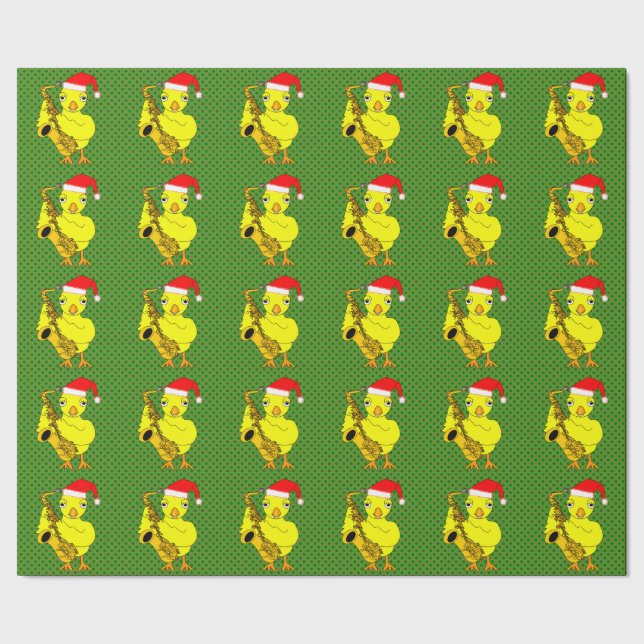 Santa Cap Saxophone Chick Presentpapper (Seam)