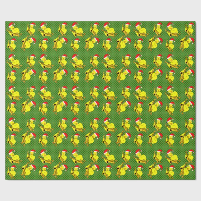 Santa Cap Saxophone Chick Presentpapper (Seam)