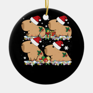 Santa Capybara Crew jul Capybaras Älskare Julafton Julgransprydnad Keramik