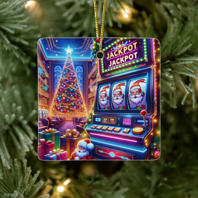 Santa Casino Slot Maskin jul Julgransprydnad Keramik (Träd)