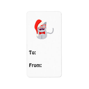 Santa Cat Adressetikett