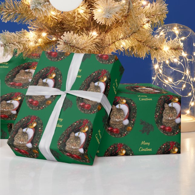 Santa Cat (anpassade) Presentpapper (Helgdagar)