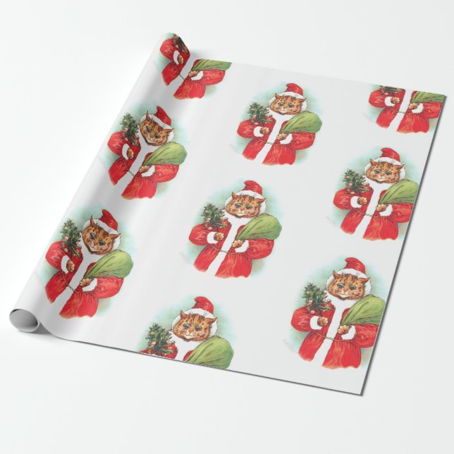 Santa Cat av Louis Wain Presentpapper (Utrullad)