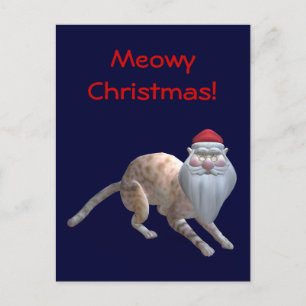 Santa Cat Helg Vykort