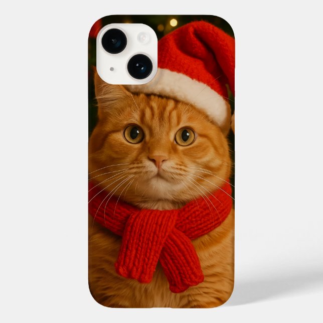 Santa Cat iPhone 14 Case (Baksida)