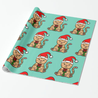Santa Cat-julafton Wrapping Papper Presentpapper