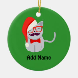 Santa Cat Julgransprydnad Keramik