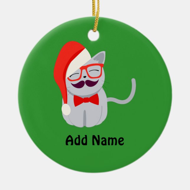 Santa Cat Julgransprydnad Keramik (Framsidan)