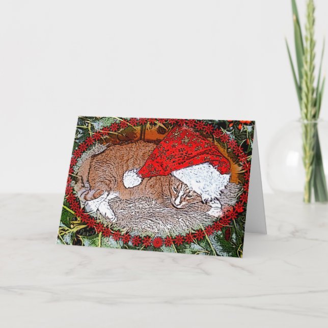 Santa Cat-kort Helgkort (Framsida)