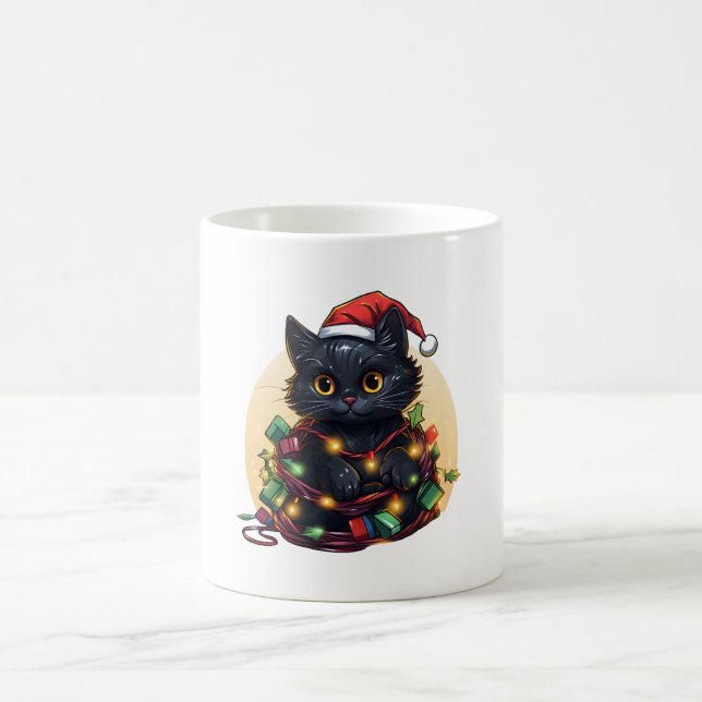 Santa Cat Ljus Helgdag Kaffemugg (Center)