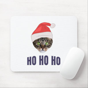 Santa Cat med julhatt, Ho Ho ho-inbjudan Squa Musmatta