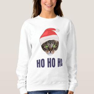 Santa Cat med julhatt, Ho Ho ho-inbjudan Squa T Shirt