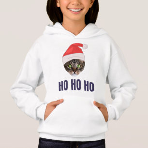 Santa Cat med julhatt, Ho Ho ho-inbjudan Squa T Shirt