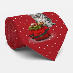 Santa Cat med Red and White Polkadot Slips