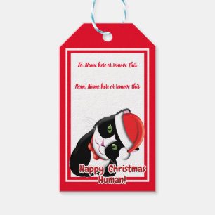 Santa Cat Presentetikett
