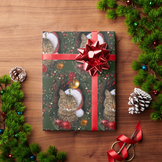 Santa Cat Presentpapper (Julgåva)