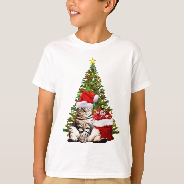 Santa Cat T Shirt (Framsida)