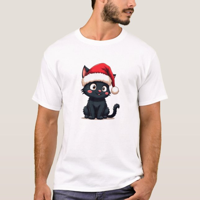 Santa Cat T Shirt (Framsida)