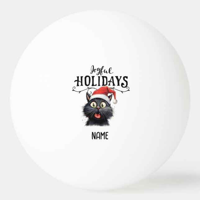 Santa Cat till jul Bord tennis till spelare Pingisboll (Framsidan)