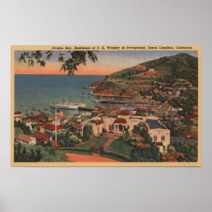 Santa Catalina, CA - Avalon fjärd Poster