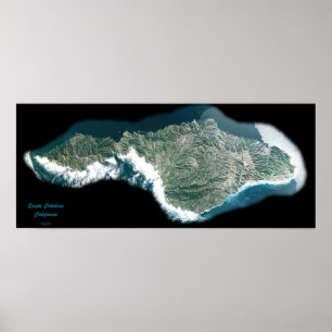 Santa Catalina, Kalifornien-satellit poster foto