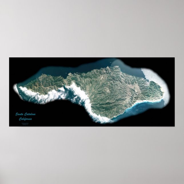 Santa Catalina, Kalifornien-satellit poster foto (Framsidan)