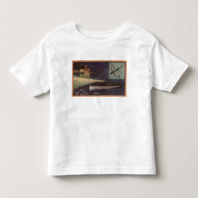 Santa Catalina ö, CA-kasino som flyger fisken T-shirt (Framsida)