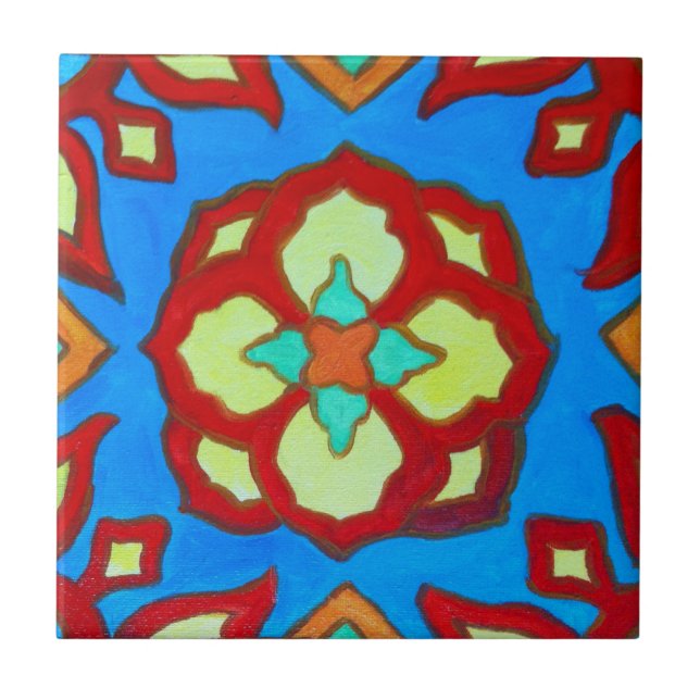 Santa Catalina ölotusblommar belägger med tegel Kakelplatta (Framsidan)